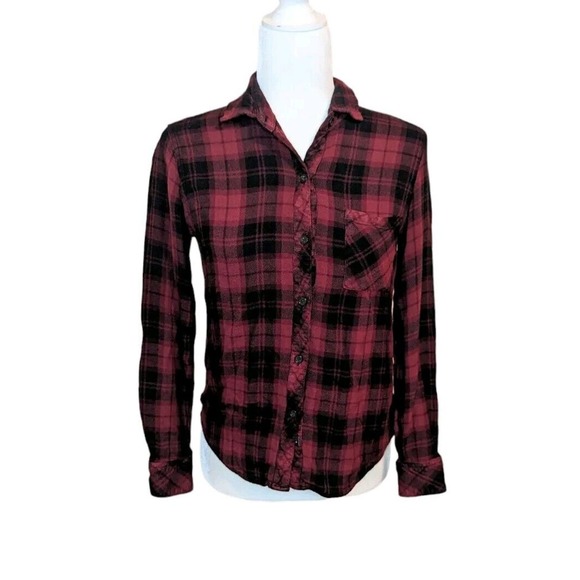 Rails Hunter Crimson Pitch Plaid Button Down Long Sleeve Top Size XS - Picture 1 of 11